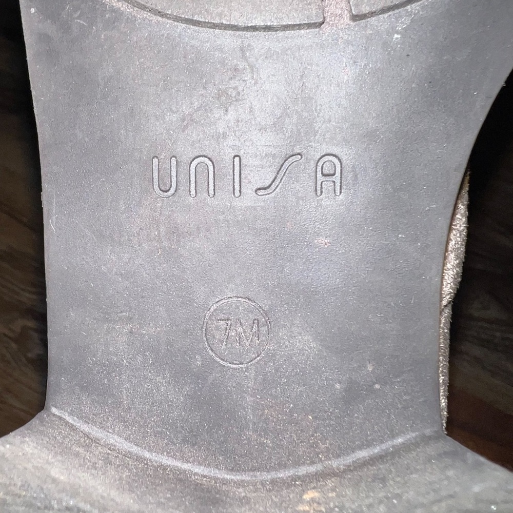 Unisa Taupe Over-the-Knee Faux Suede Boots, Size 7 - Picture 2 of 9